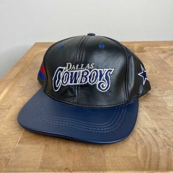 Vintage Dallas Cowboys NFL Leather Snapback Hat - Picture 1 of 4